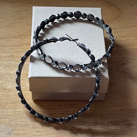 Crystal Hoop Earrings - Picture 2 of 4